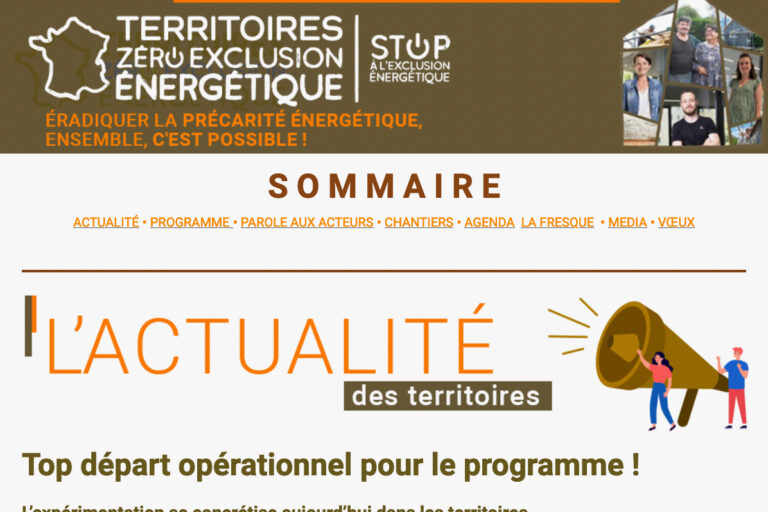 Top départ opérationnel pour le programme ! L’expérimentation se concrétise aujourd’hui dans les territoires.