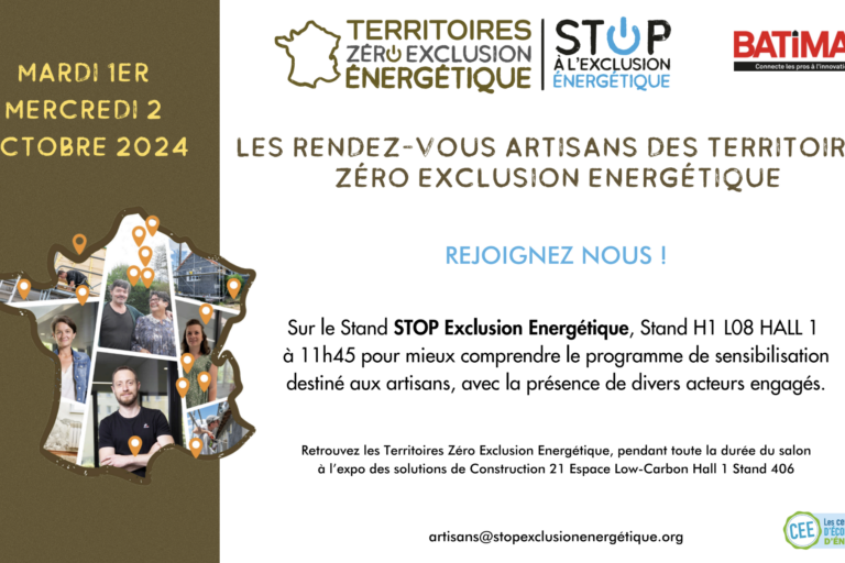 les rendez-vous des artisan des Territoires Zéro Exclusion Énergétique