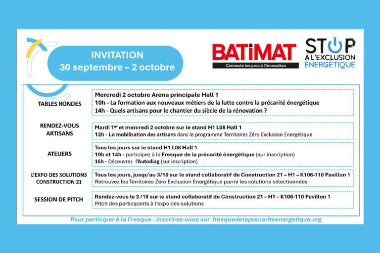 Stop Exclusion Energétique vous invite à Batimat - Rendez-vous du 30/09 au 2/10