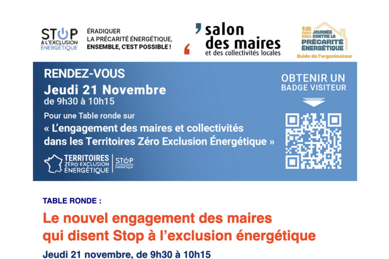 Stop à l’exclusion énergétique au salon des maires le 21 Novembre 2024