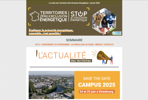 La Lettre des Territoires Zéro Exclusion Energétique Janvier 2025