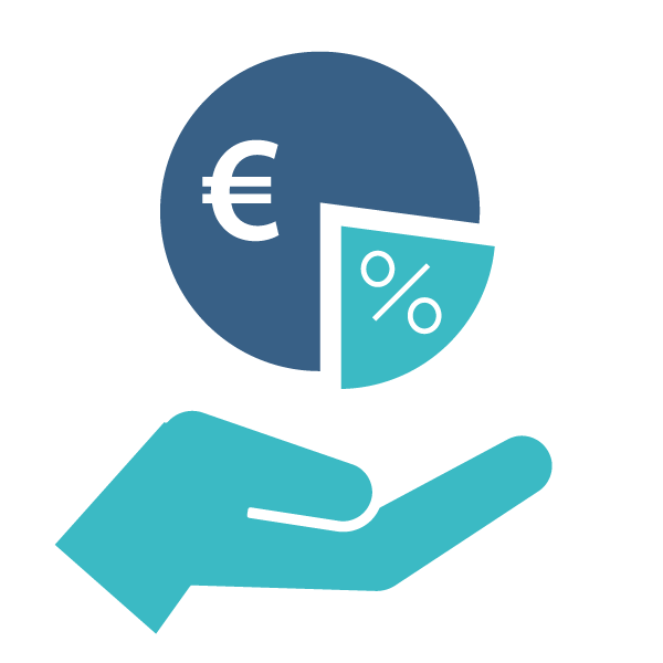 Pictogramme symbolisant le revenu fiscal moyen d'une personne aidée dans le cadre des territoires zéro exclusion énergétique