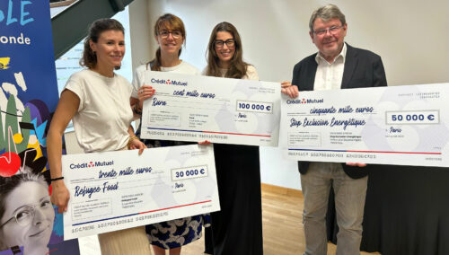 Remise de chèques Crédit Mutuel pour STOP