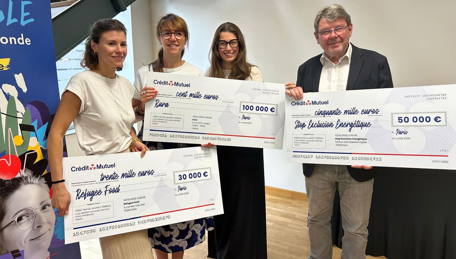Remise de chèques Crédit Mutuel pour STOP